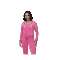 Juicy Couture Women's Luxe Velour Hoodie With Double Bling