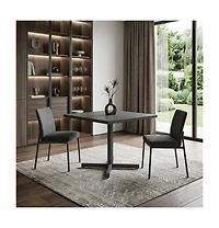 HomeRoots 32" Square Aluminum Pedestal Base Dining Table