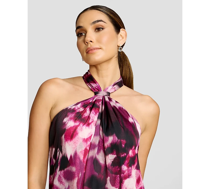 Dress the Population Women's Gathered Halter Neck Maxi