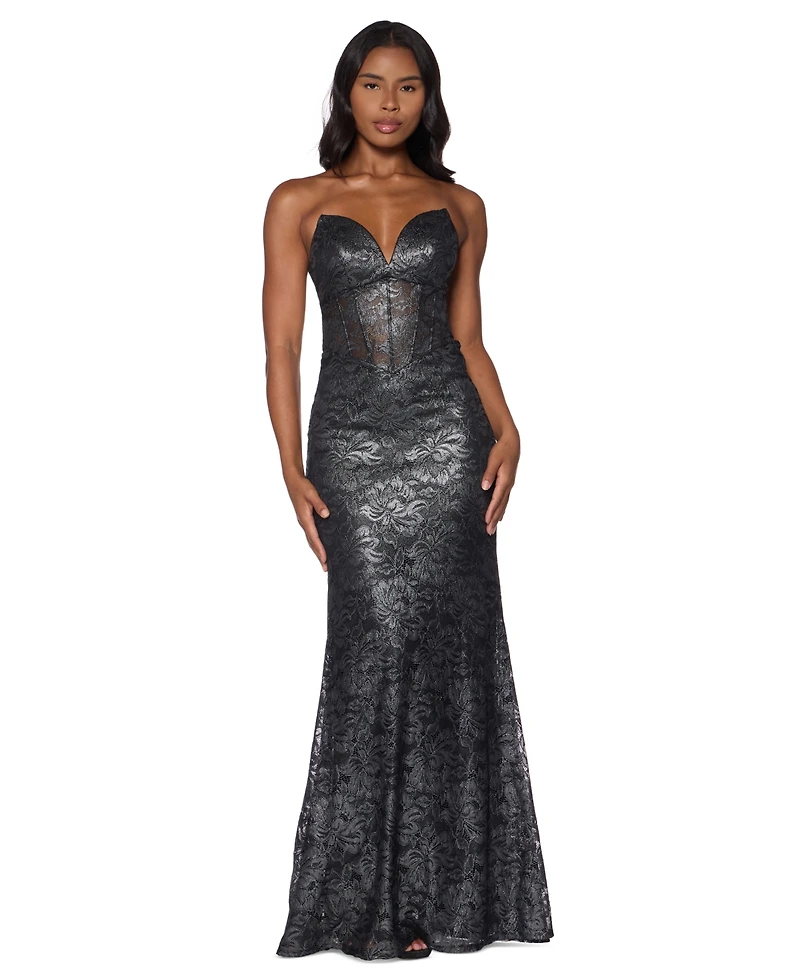 Alex & Sophia Juniors V-Neck Dress