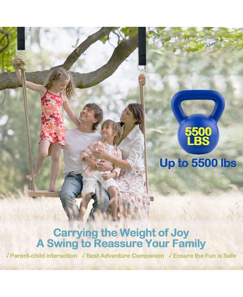 Piscifun Heavy Duty Tree Swing Hanging Kit With Lock Carabiners Protectors 5500 Lbs Capacity
