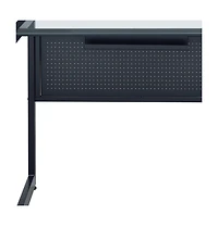 HomeRoots 33" Clear Glass and Stainless Steel Writing Desk