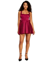Alex & Sophia Juniors Square-Neck Dress