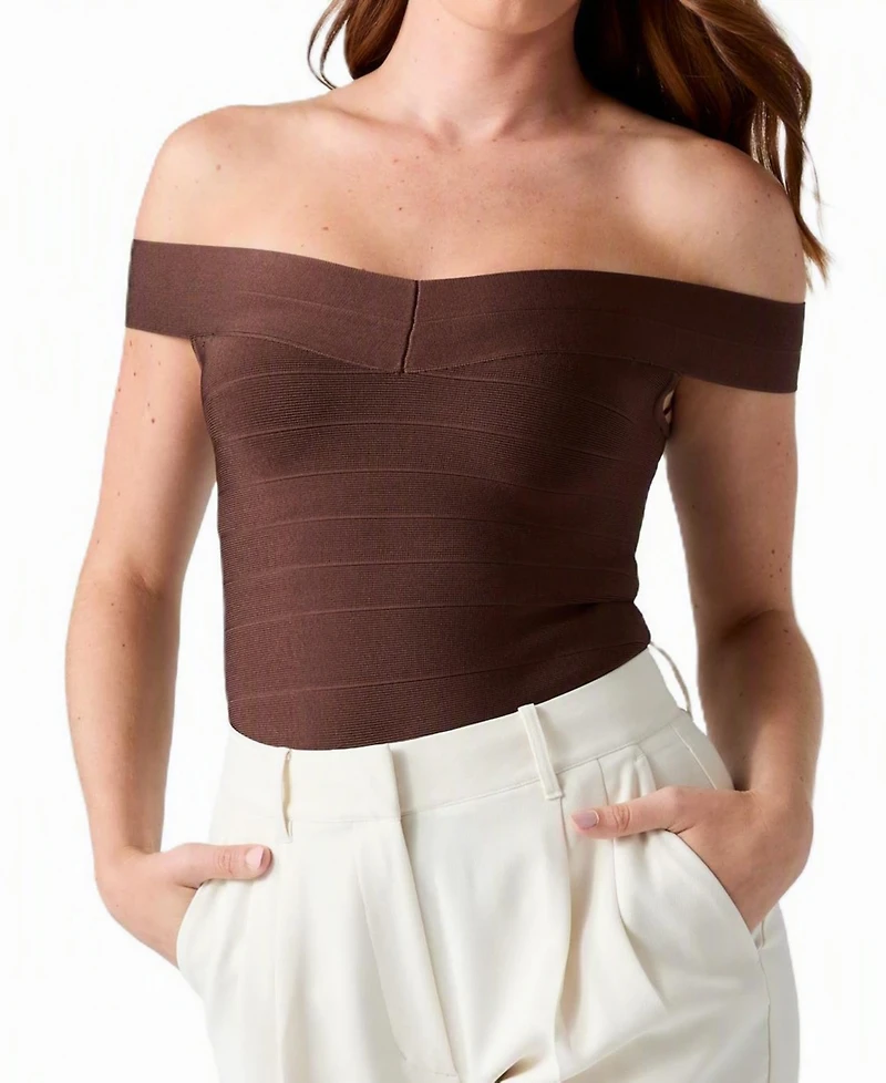 Guess Women's Off-The-Shoulder Alexis Bandage Top