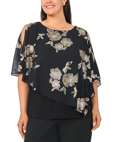 Msk Plus Combo Overlay Crewneck Top