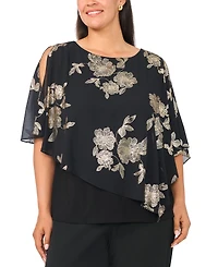 Msk Plus Combo Overlay Crewneck Top