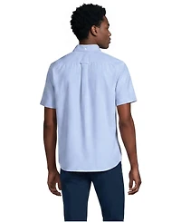 Lands' End Men's Short Sleeve Classic Fit Sail Rigger Oxford Shirt