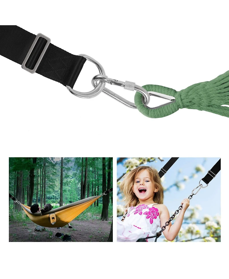 Piscifun Camping Hammock Tree Straps Swing Hanging Kit Heavy Duty Carabiners Adjustable Straps