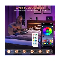 Lucky One King Size Bed Frame with Headboard and Footboard, Led Lights, Usb Charging Station, All-Metal Support