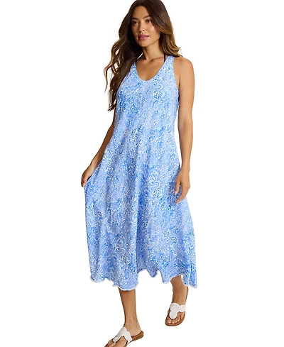Tommy Bahama Women's Printed V-Neck Swim Cover-Up Dress
