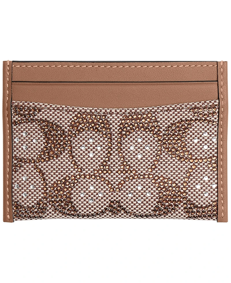 Coach Women's Crystal Signature Jacquard Essential Card Case