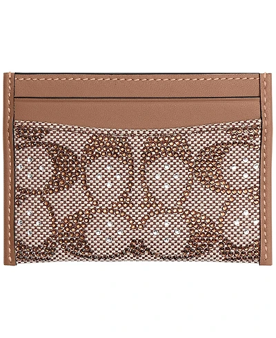 Coach Women's Crystal Signature Jacquard Essential Card Case