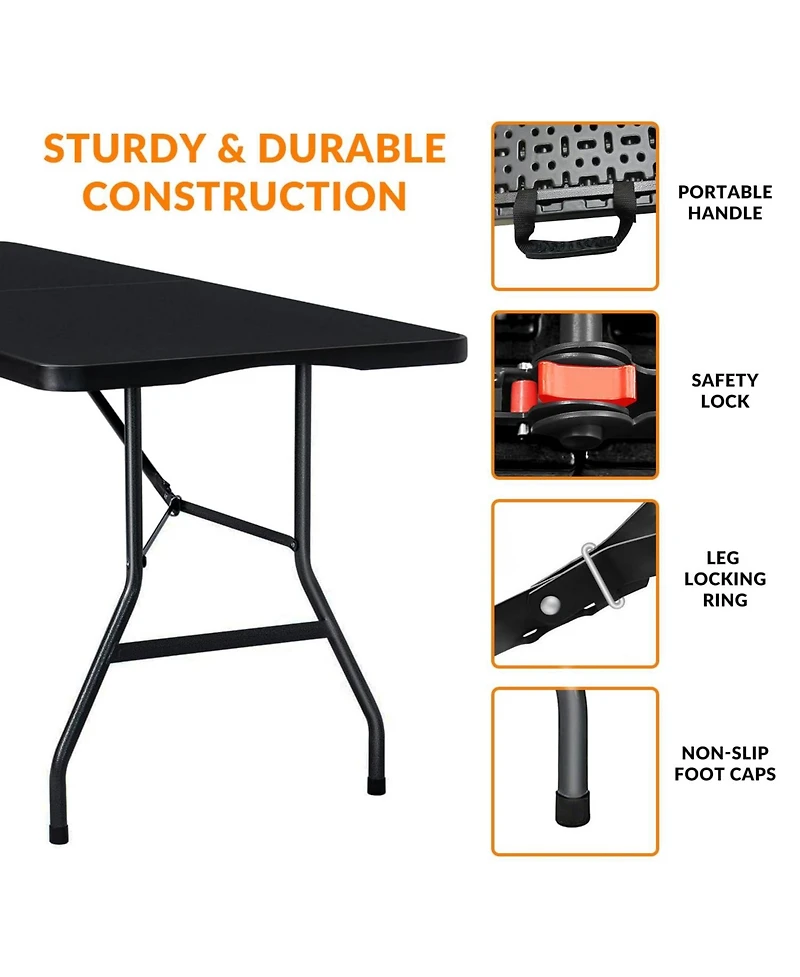 Piscifun Portable Folding Table Indoor Outdoor Picnic Party Camping Square Height Plastic