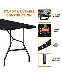 Piscifun Portable Folding Table Indoor Outdoor Picnic Party Camping Square Height Plastic