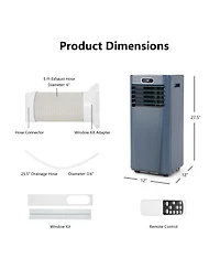 Gymax 8000 Btu 3-in-1 Portable Air Conditioner Ashrae Ac Unit Cooler with 24H Timer