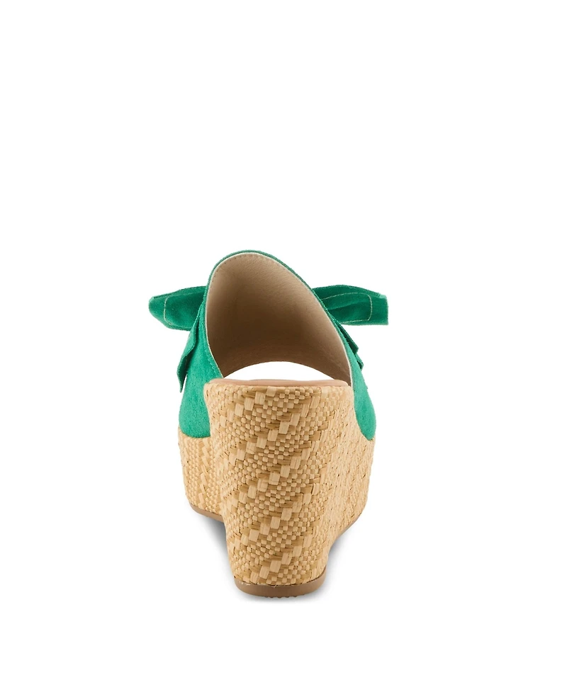 Spring Step Ellyn-Woven Women's Wedge with Suede Upper