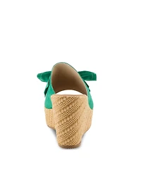 Spring Step Ellyn-Woven Women's Wedge with Suede Upper