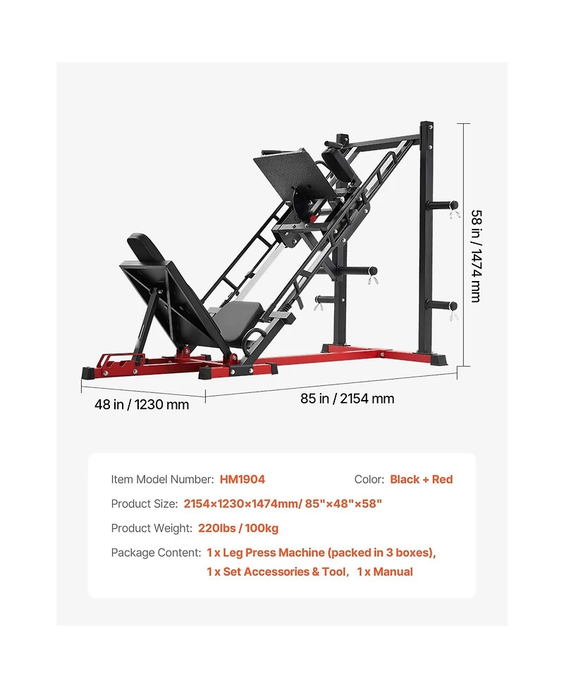 Sevorley Leg Press Hack Squat Machine, Adjustable Leg Press Combo for Home Gym Lower Body Training