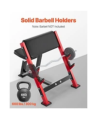 Sevorley Adjustable Preacher Curl Bench with Barbell Holders, 660 lb Capacity