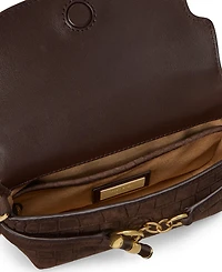 Lauren Ralph Lauren Crocodile Embossed Blaike Mini Leather Crossbody Handbag