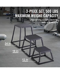 Sevorley Steel Plyo Box Set, 12/18/24 in Plyometric Jump Boxes for Home Gym Training
