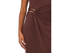 Msk Petite Short-Sleeve Ponte Midi Dress
