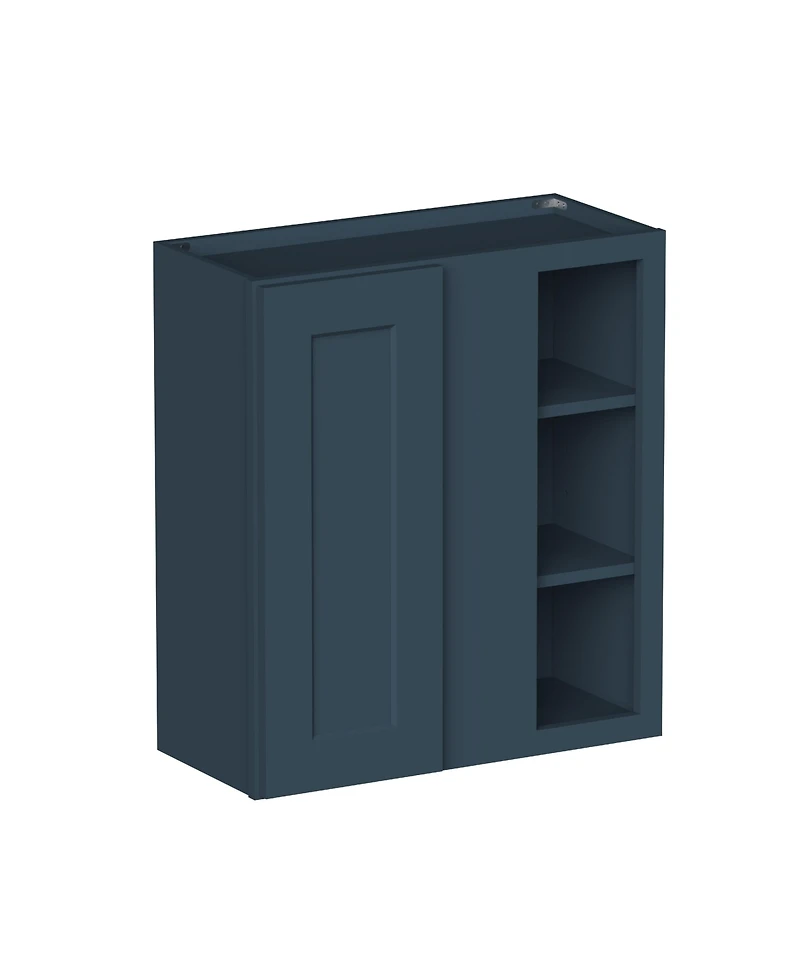 Boyel Living 30"H Standard Corner Wall Cabinets, Ready to Assemble Kitchen Cabinet with Solid Wood Frame, Soft-Close Slides and Hinge