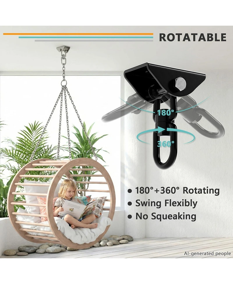 Piscifun 1200 Lb Capacity 360 Rotating Stainless Steel Hammock Hanging Kit