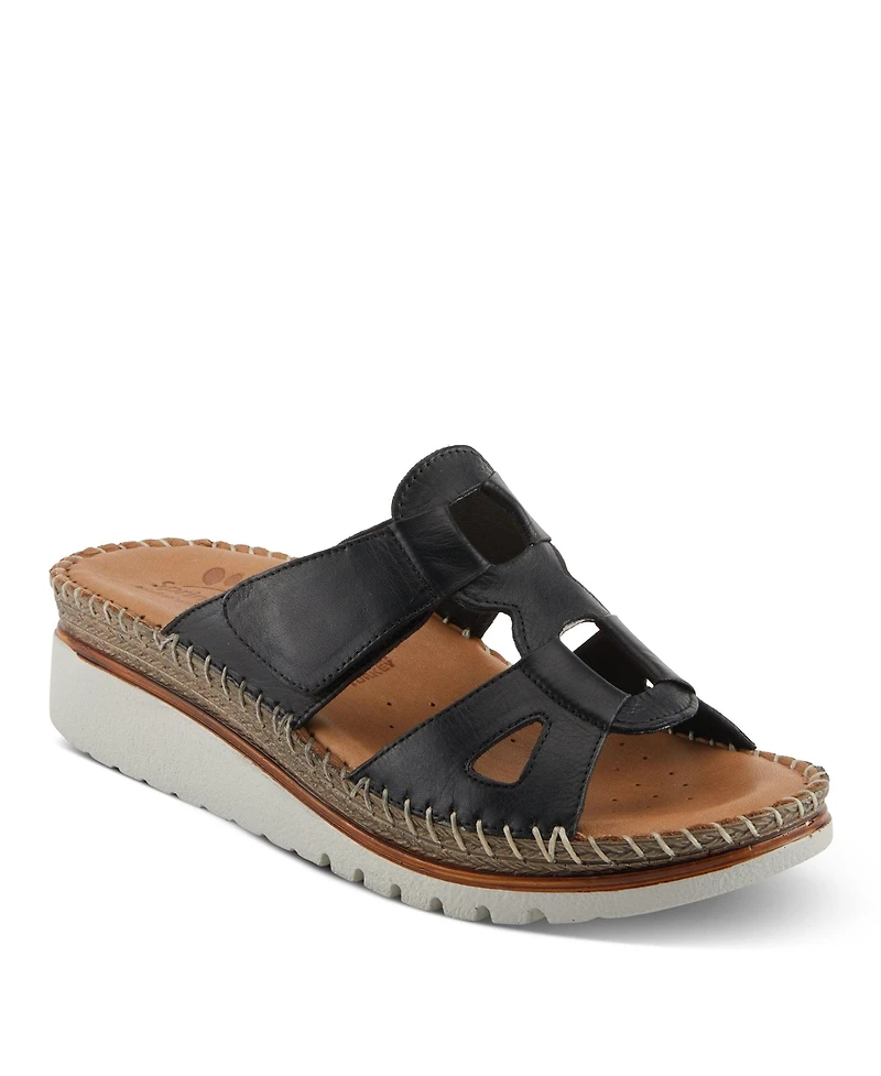 Spring Step Women's Montera Leather Slide with Buckle Closure Sandals