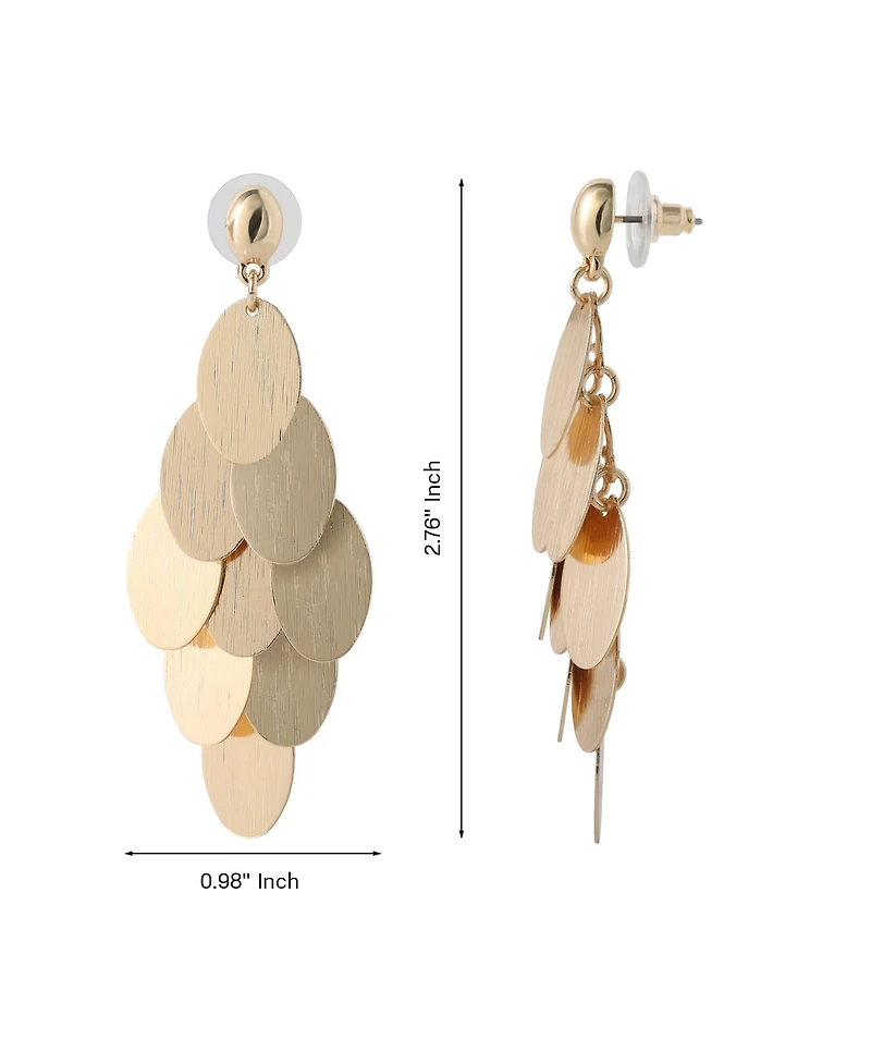 Jessica Simpson Dangling Petal Earrings Gold-Tone, Large Drop Earrings for Women