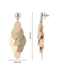 Jessica Simpson Dangling Petal Earrings Gold-Tone, Large Drop Earrings for Women