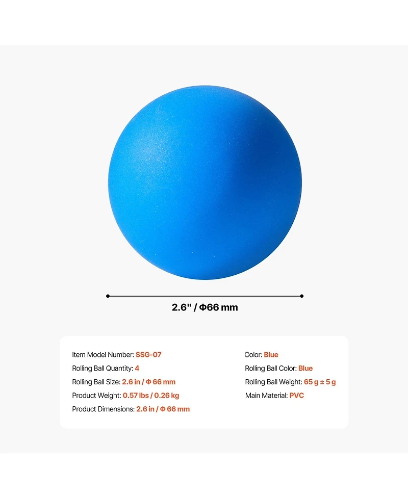 Sevorley Roll and Score Arcade Game Balls, 4-Pack Replacement Set, 2.6 in Tossing Balls for Skeeball and Arcade Games