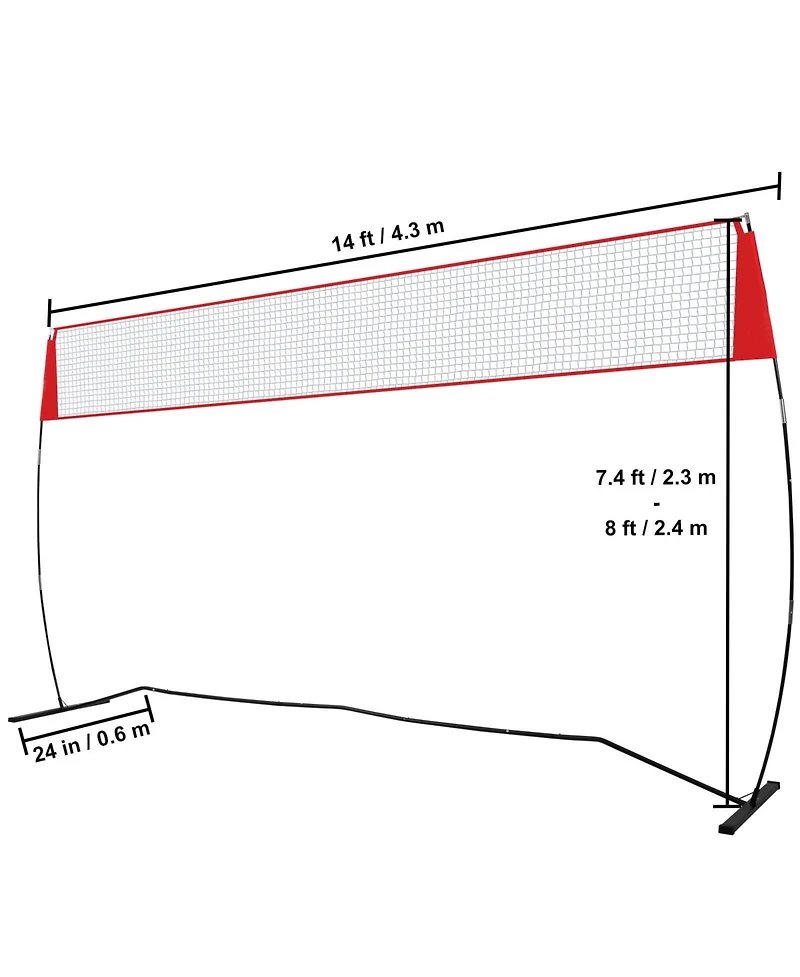 Sevorley Freestanding Volleyball Training Net with Adjustable Height, 14 Feet