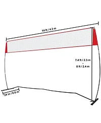 Sevorley Freestanding Volleyball Training Net with Adjustable Height, 14 Feet