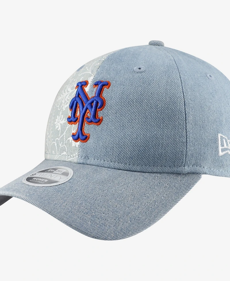 New Era Women's New York Mets Denim Patchwork 9TWENTY Adjustable Hat