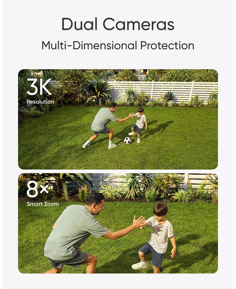 eufy Floodlight Camera E340 With HomeBase S380 (HomeBase 3), Outdoor Wired Security Camera Dual Lens