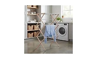 Household Essentials Bamboo Folding Clothes Drying Rack with 11 Dowels