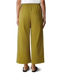 Eileen Fisher Petite Pucker Wide-Leg Pull-On Ankle Pants