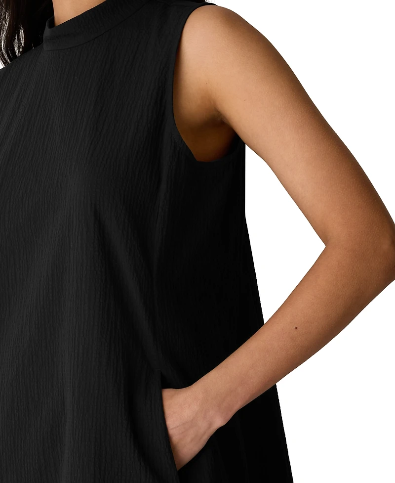 Eileen Fisher Petite Mock-Neck Sleeveless A-Line Dress