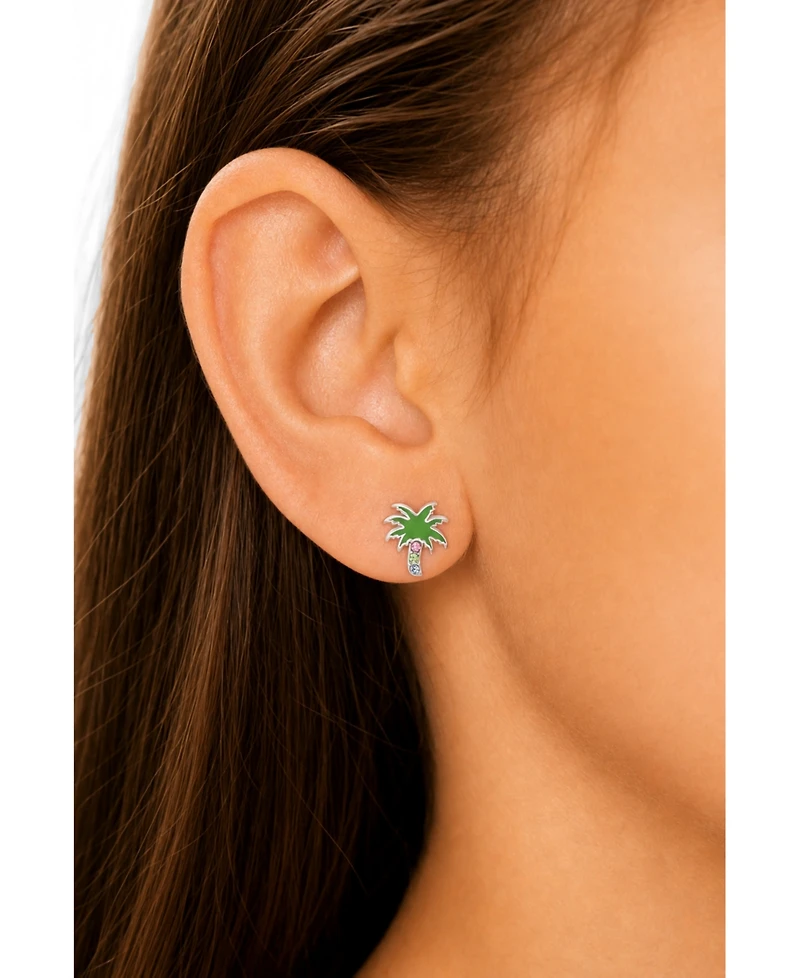 Chanteur Kids Palm Hypoallergenic Earrings for Girls with Surgical Titanium Screwbacks