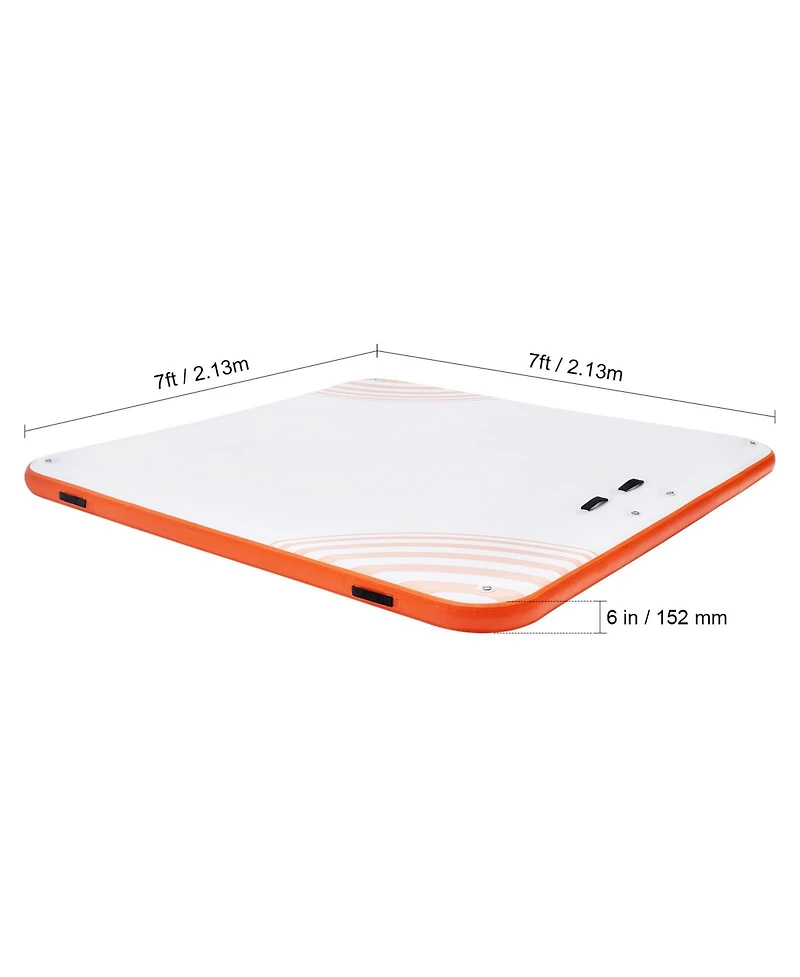 Sevorley Inflatable Floating Dock, 7 x 7 ft Non-Slip Water Platform with Ladder and Carry Bag