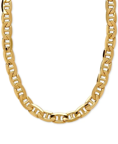 Italian Gold 22" Beveled Marine Link Chain Necklace (7-1/5mm) in 10k Gold