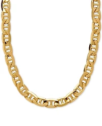 Italian Gold 22" Beveled Marine Link Chain Necklace (7-1/5mm) in 10k Gold