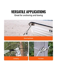 Sevorley Stainless Steel Boat Anchor Hook, Knotless Slide Anchor with Quick Release for 3/8 to 5/8 in Rope, Holds 3700 lb