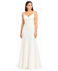 Lara Women's Beaded Bridal Gown with Godets