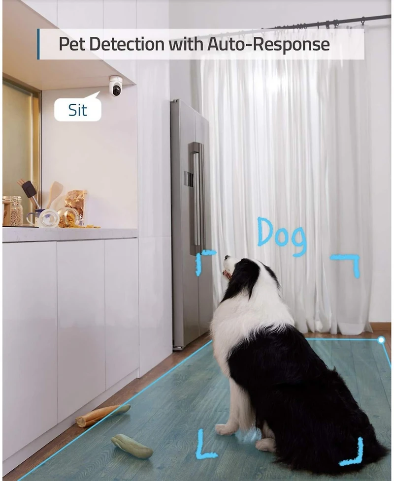 eufy Indoor Cam E220, 2K Wi-Fi Plug-in Home Security Cam, Pan/Tilt, Motion Tracking, Night Vision, Pet Cam, HomeBase3