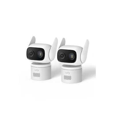 eufy Wired Cam C31(2 Pack),360 Coverage Ptz,Dual Antenna,Color Night Vision,Local Storage,Ai Detection,24/7 Recording