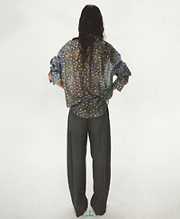 Mango Women's Stitching Details Straight Suit Pants