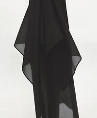 Mango Women's Asymmetrical Overlay Semi-Sheer Midi Dress