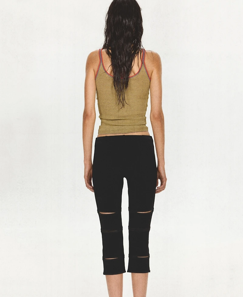 Mango Women's High-Rise Cutout Capri Pants